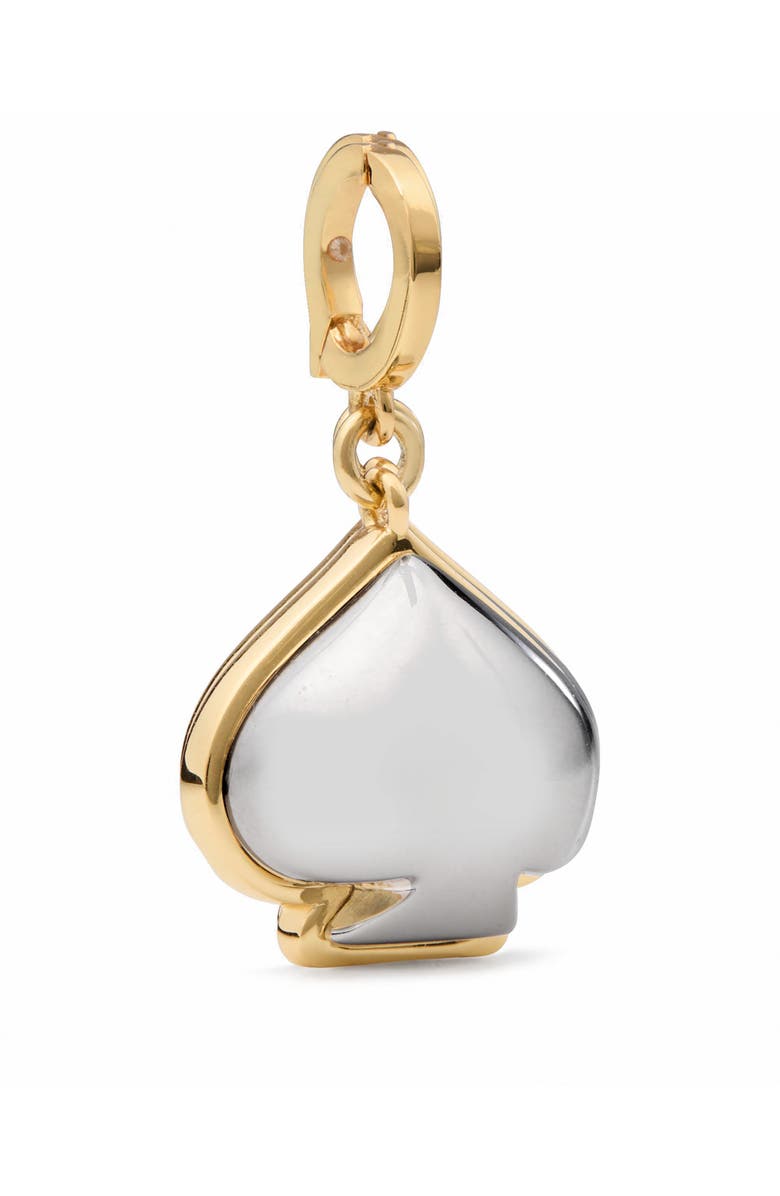 Kate Spade New York spade charm necklace, Alternate, color, Silver Gold