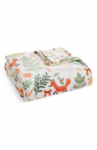 Holiday Woodland Plush Throw Blanket