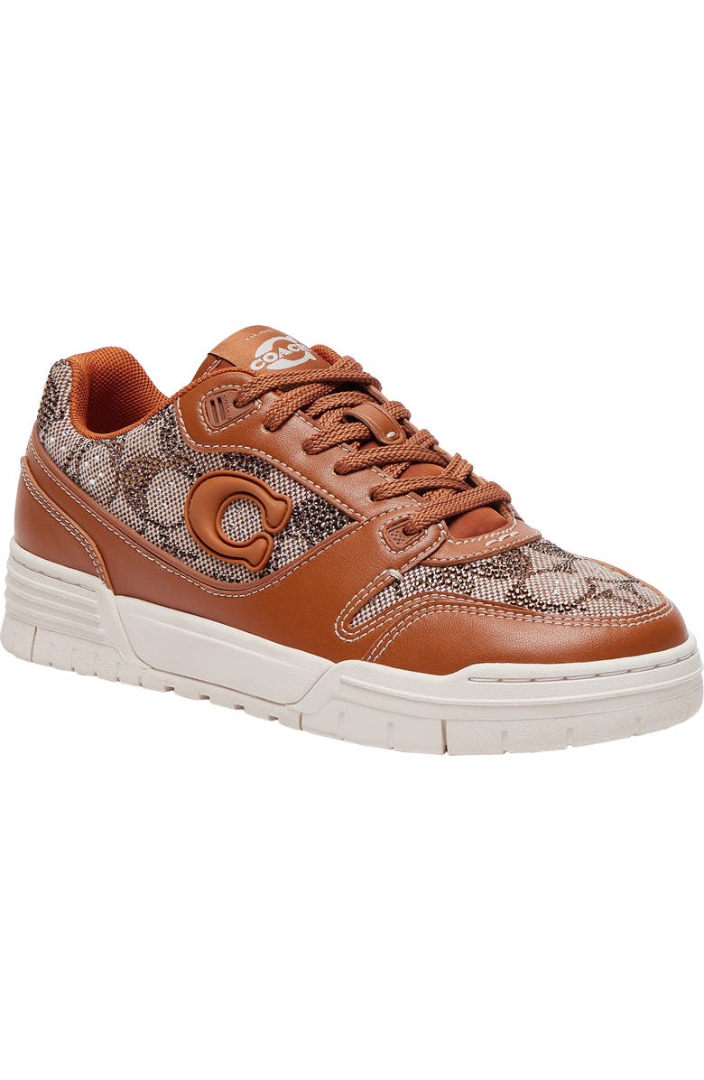 COACH Crystal Signature Monogram Sneaker, Main, color, Cocoa/ Burnished Amber