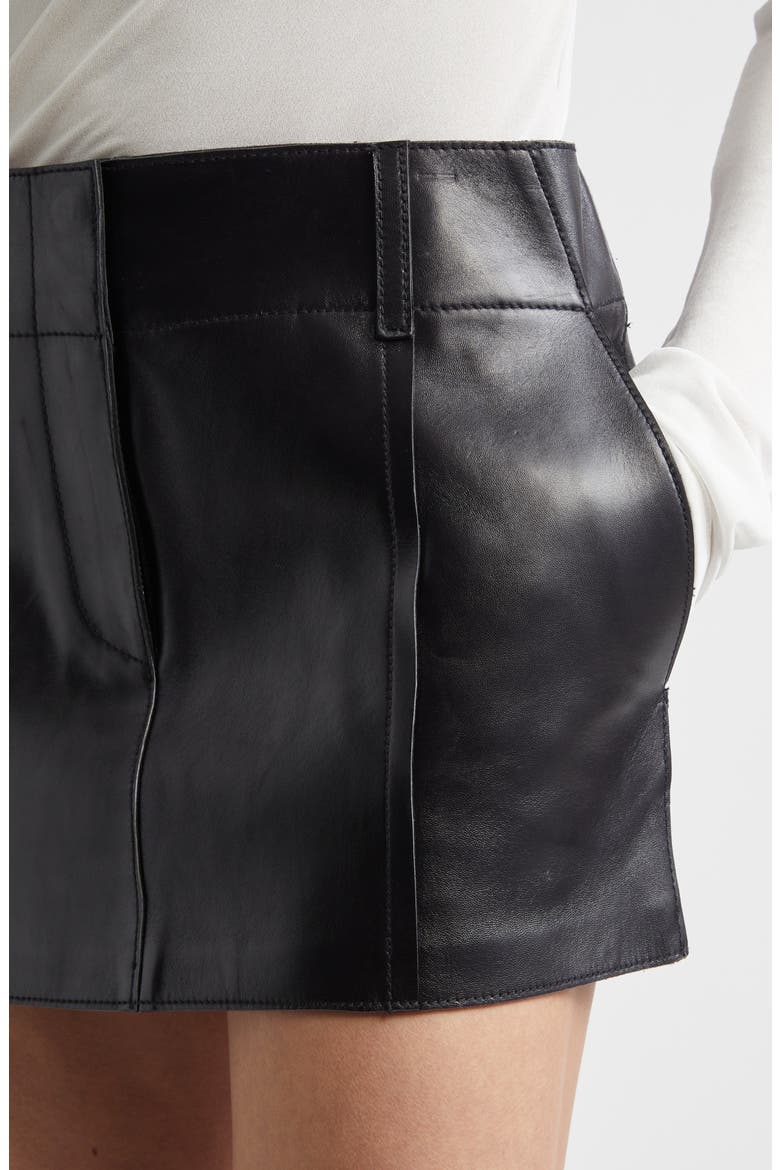 Jayda Leather Miniskirt, Alternate, color, BLACK
