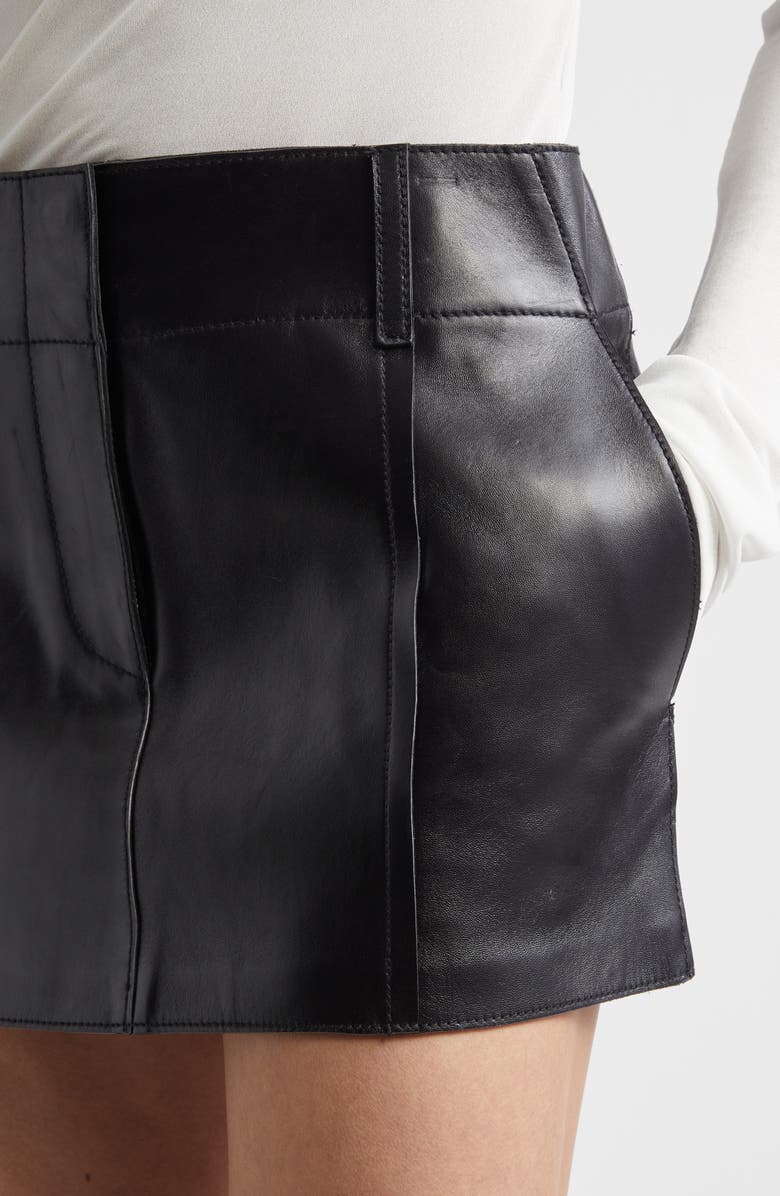 Stand Studio Jayda Leather Miniskirt, Alternate, color, Black