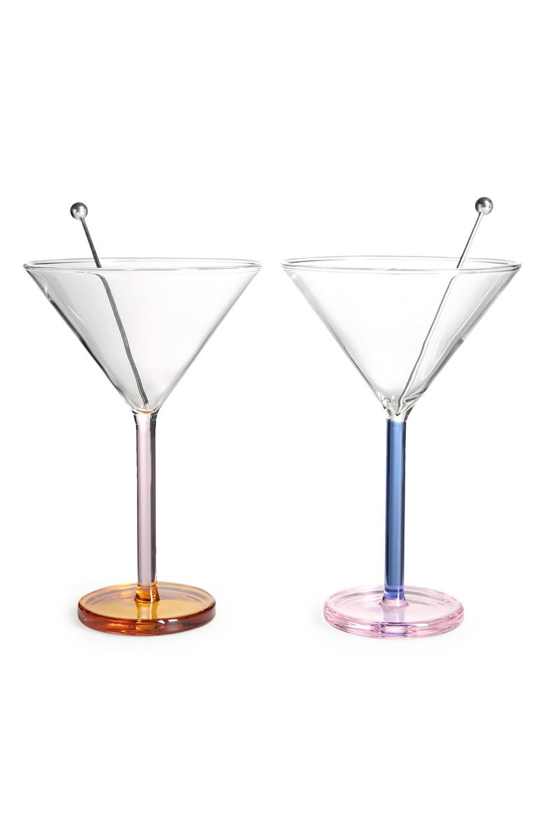 SOPHIE LOU JACOBSEN Piano Set of 2 Martini Glasses with Skewers, Main, color, 