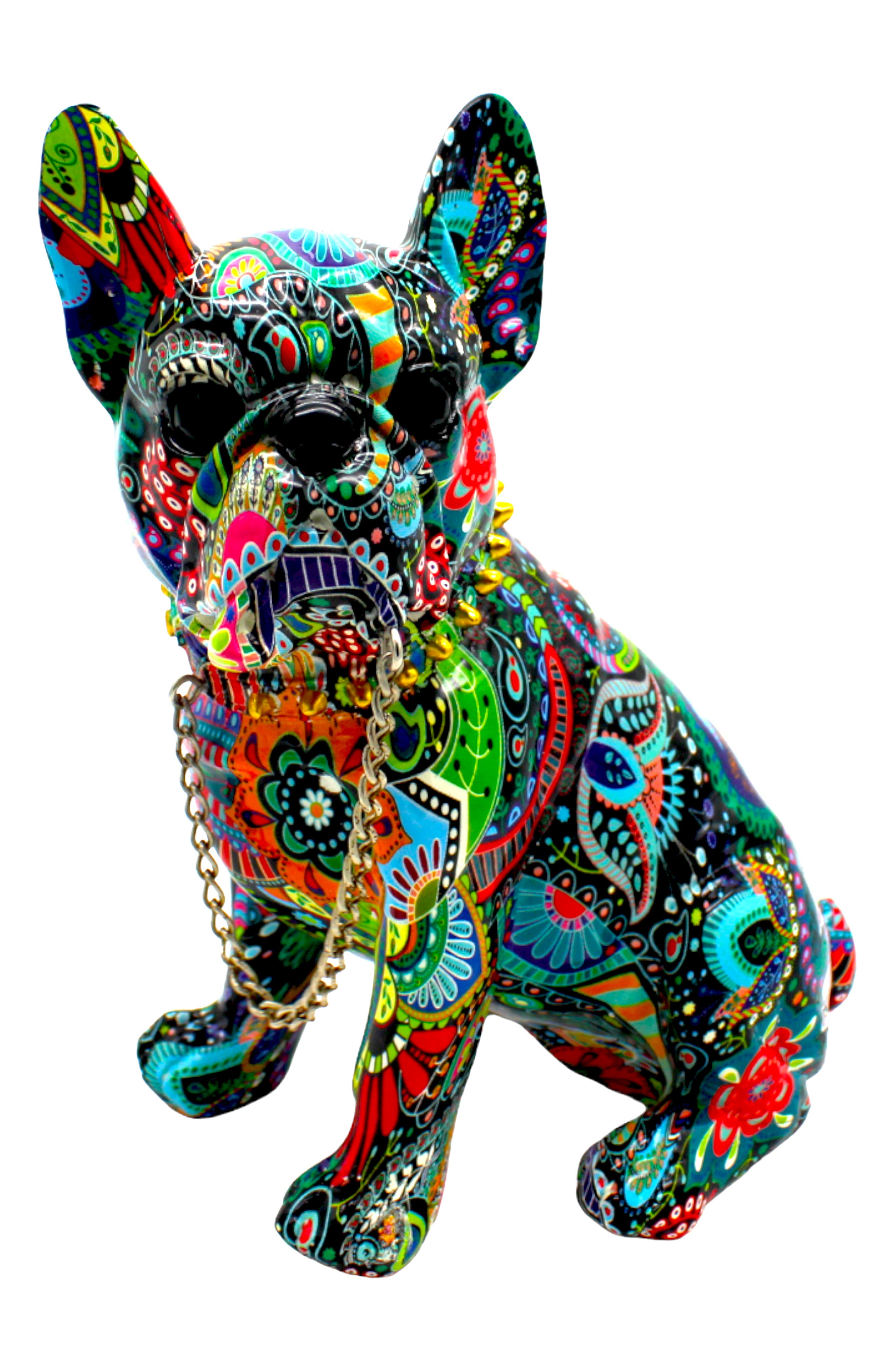 INTERIOR ILLUSIONS Sitting Flower French Bulldog Art Sculpture