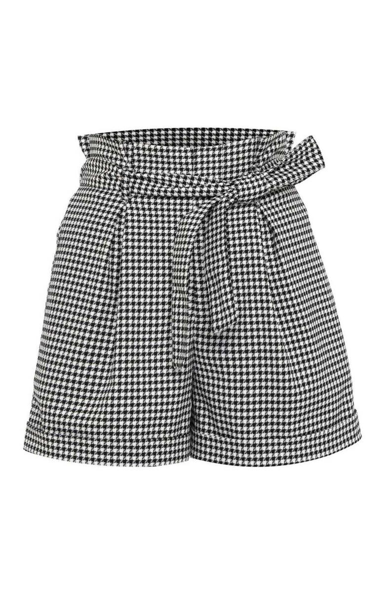THEO The Label Erato Paper Bag Houndstooth Short, Alternate, color, 
