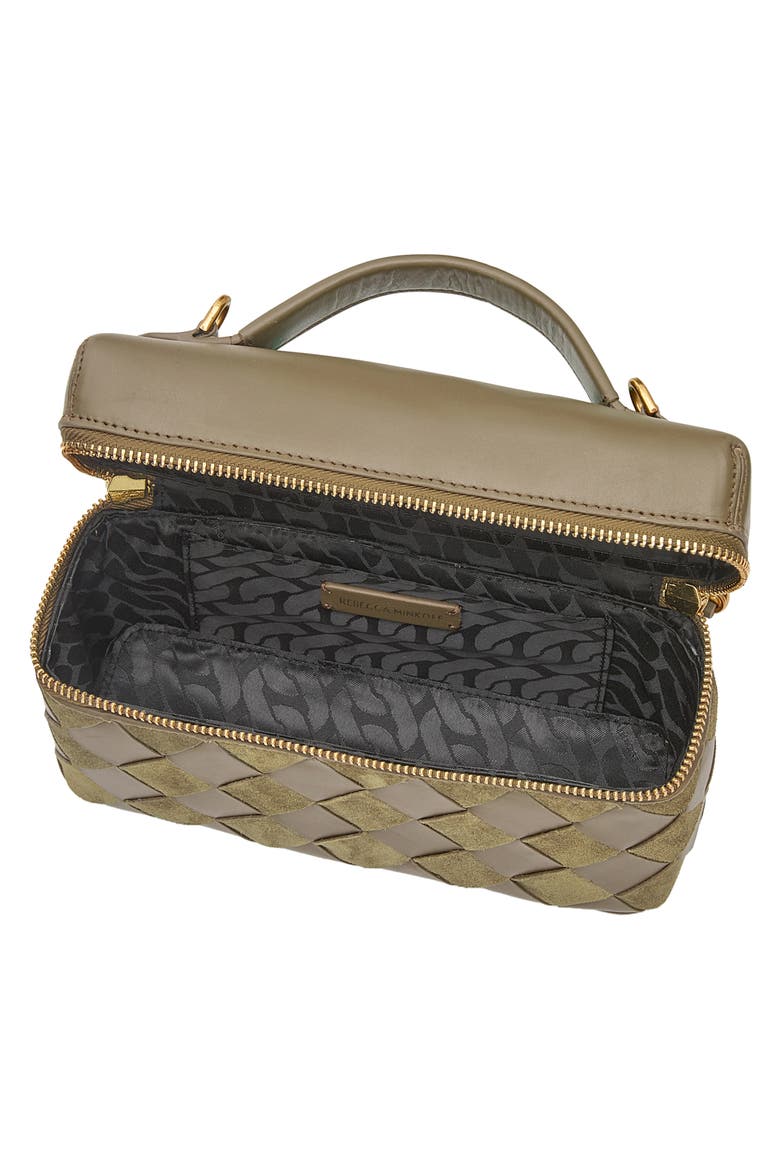 Frankie Woven Leather Train Case, Alternate, color, WILLOW
