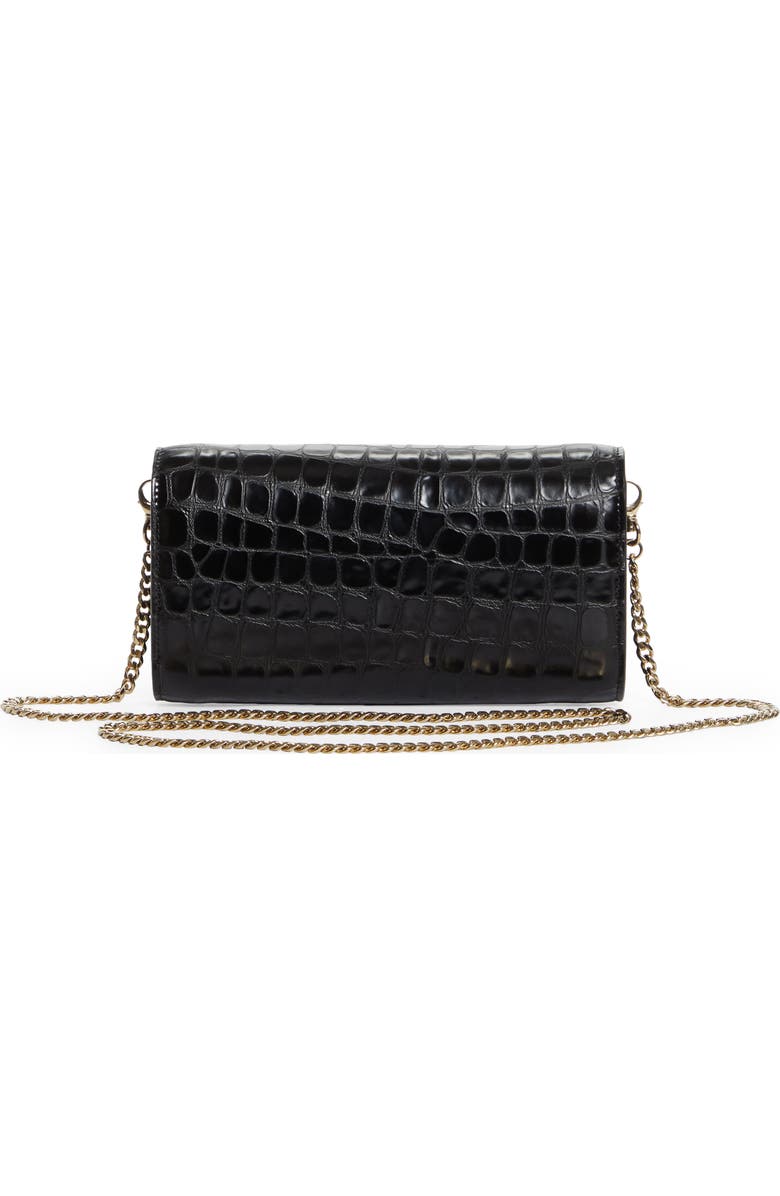 Christian Louboutin Loubi54 Croc Embossed Leather Wallet on a Chain, Alternate, color,