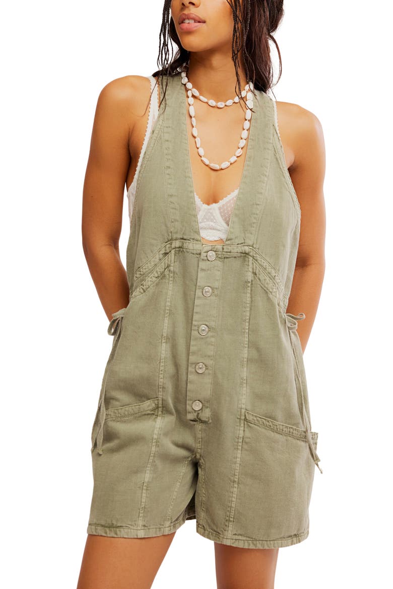 Bonanza Cotton Denim Romper, Alternate, color, LAUREL CANYON