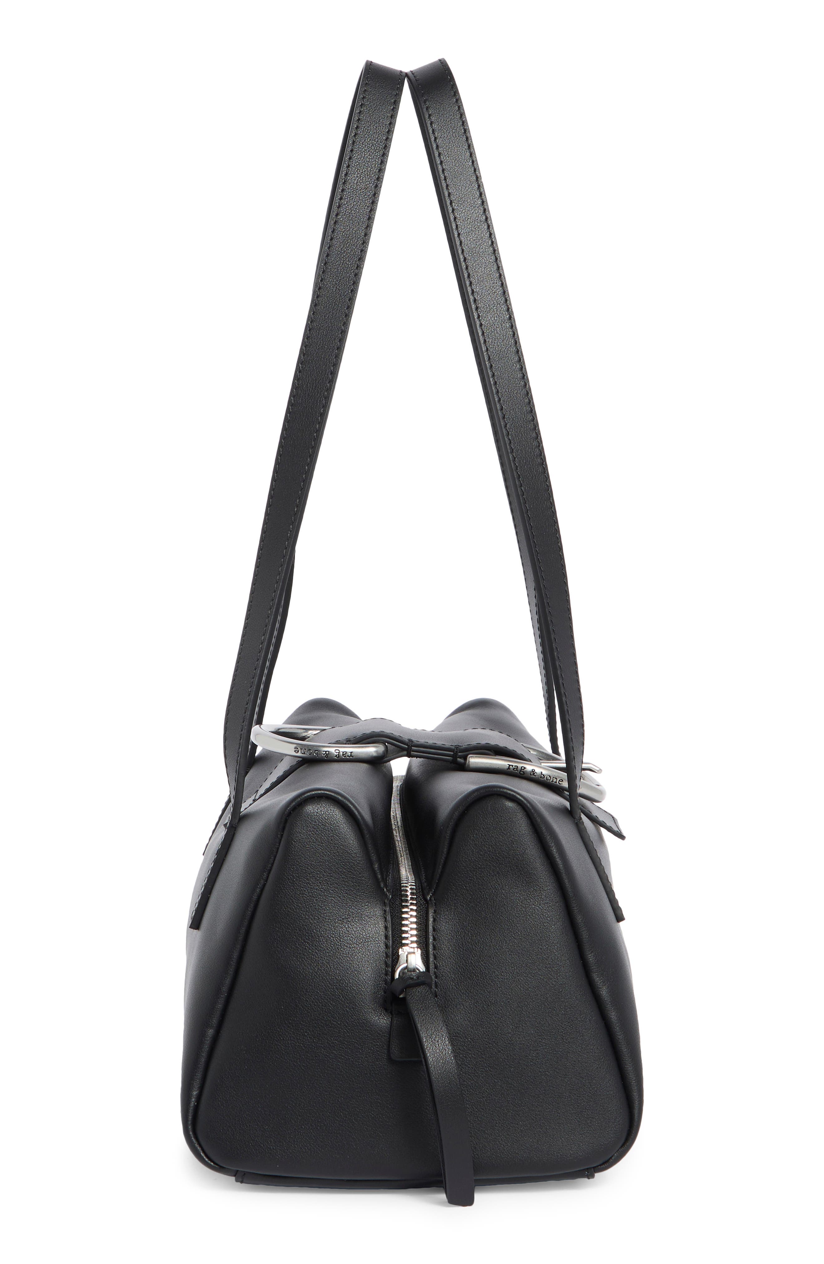 Astoria Box Leather Satchel, Alternate, color, BLACK