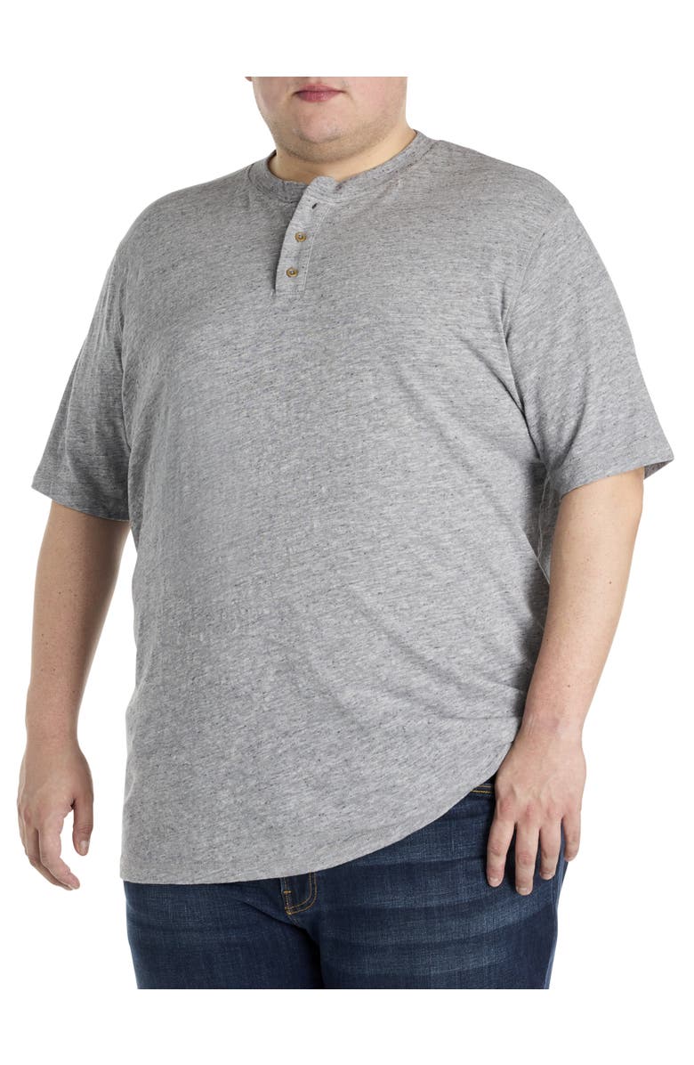 Lucky Brand Big & Tall Linen-Blend Henley T-Shirt, Main, color, Blackened Pearl