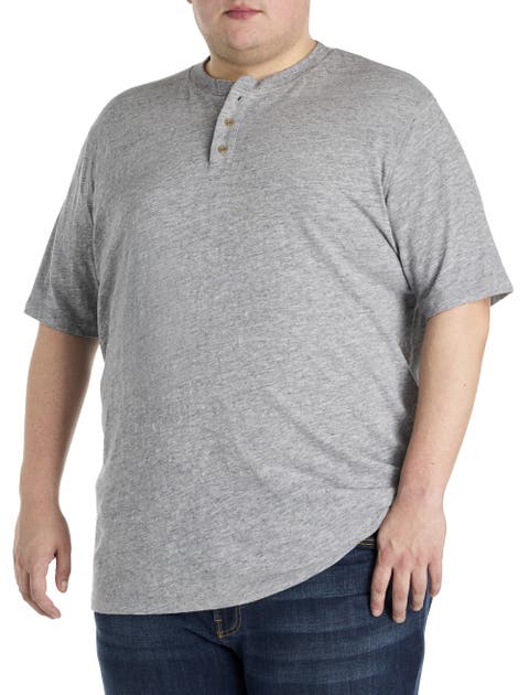 Big & Tall Linen-Blend Henley T-Shirt