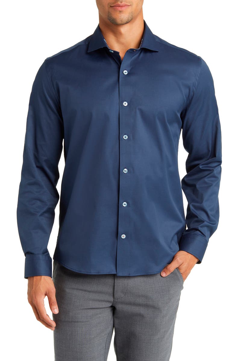 Stone Rose DryTouch Button-Up Shirt, Main, color, 