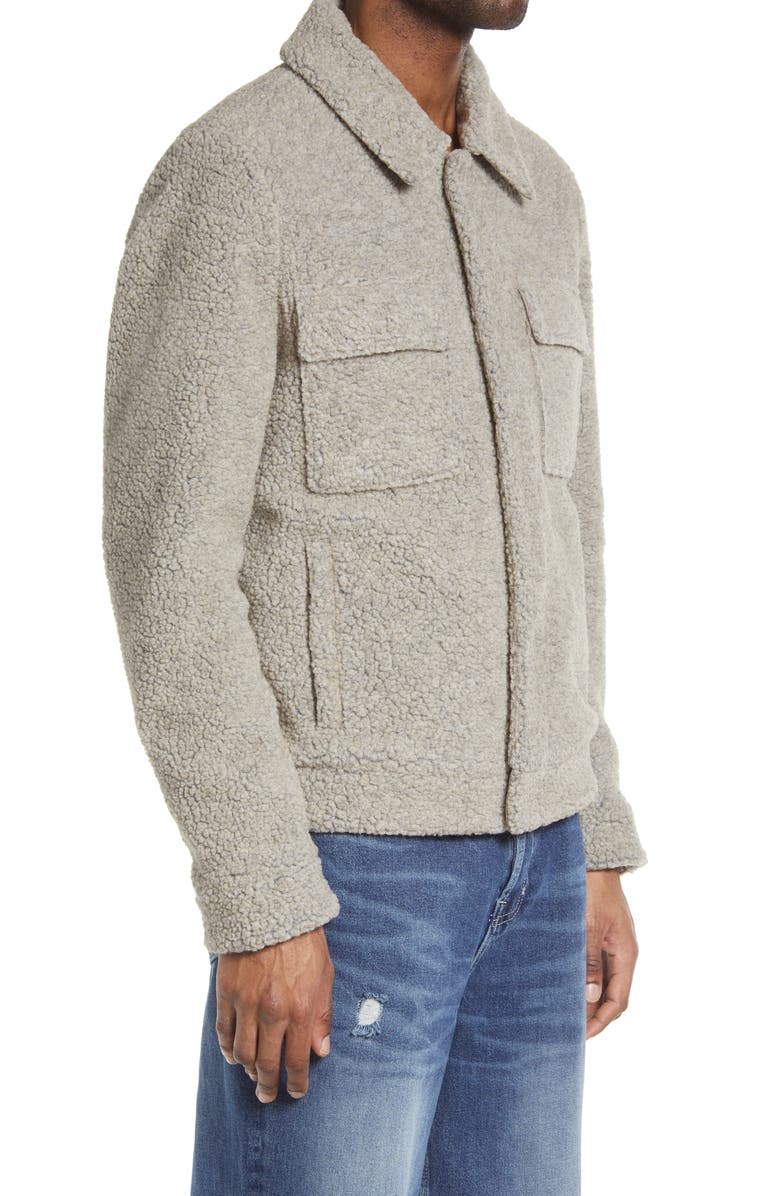 AllSaints Asama Fleece Button-Up Shirt Jacket, Alternate, color, 