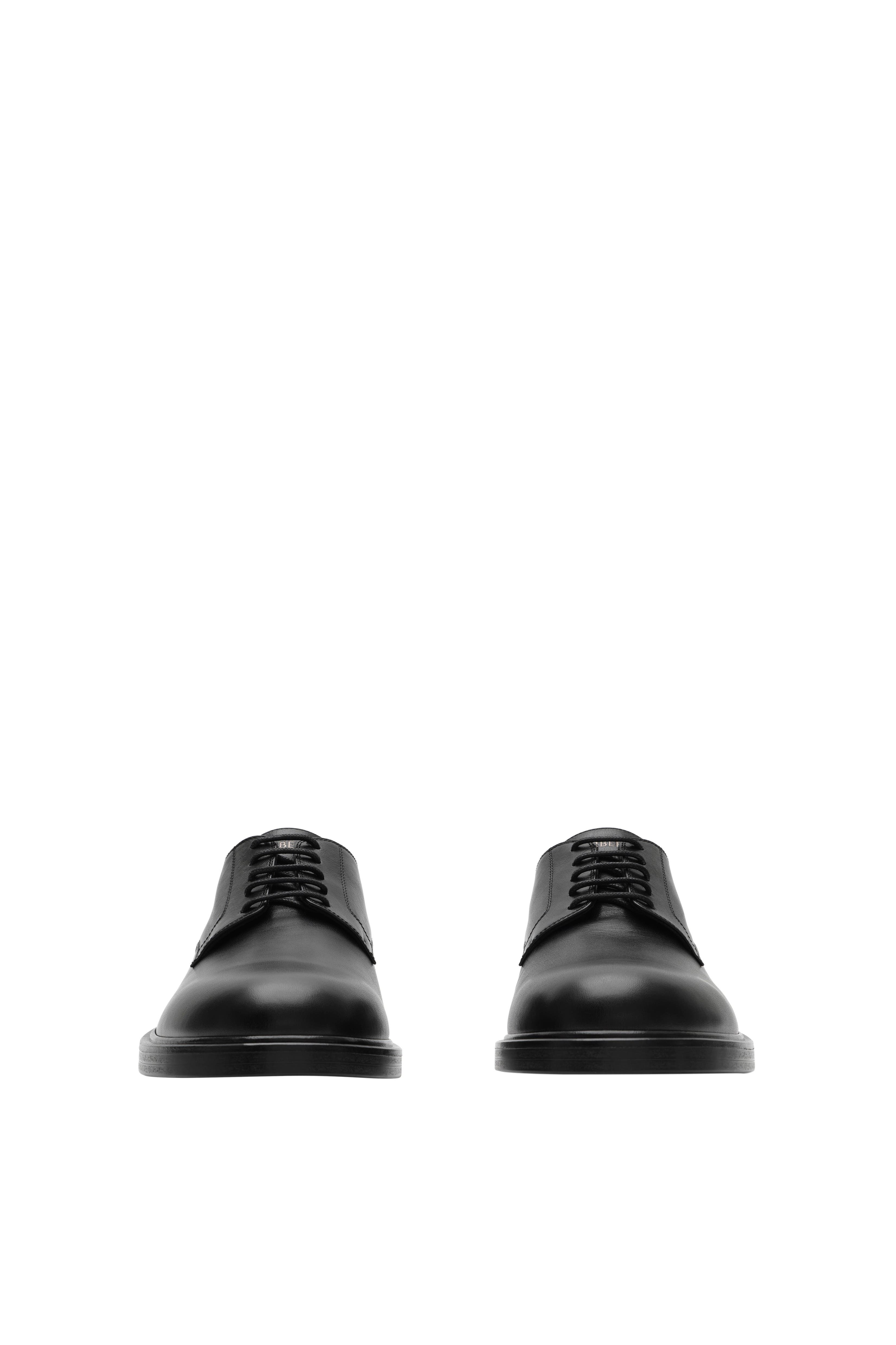 Burberry Leather Pembroke Derby Shoes, Alternate, color, Black