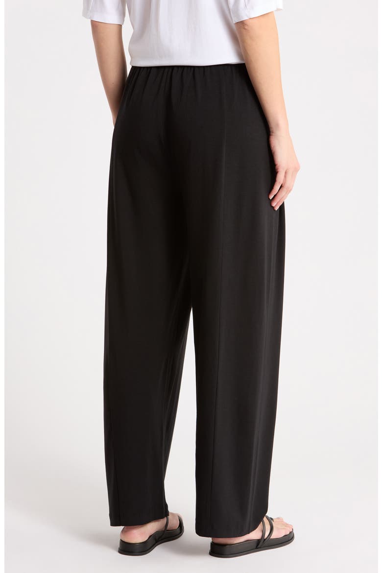 Pleated Straight Leg Ankle Pants, Alternate, color, BLACK