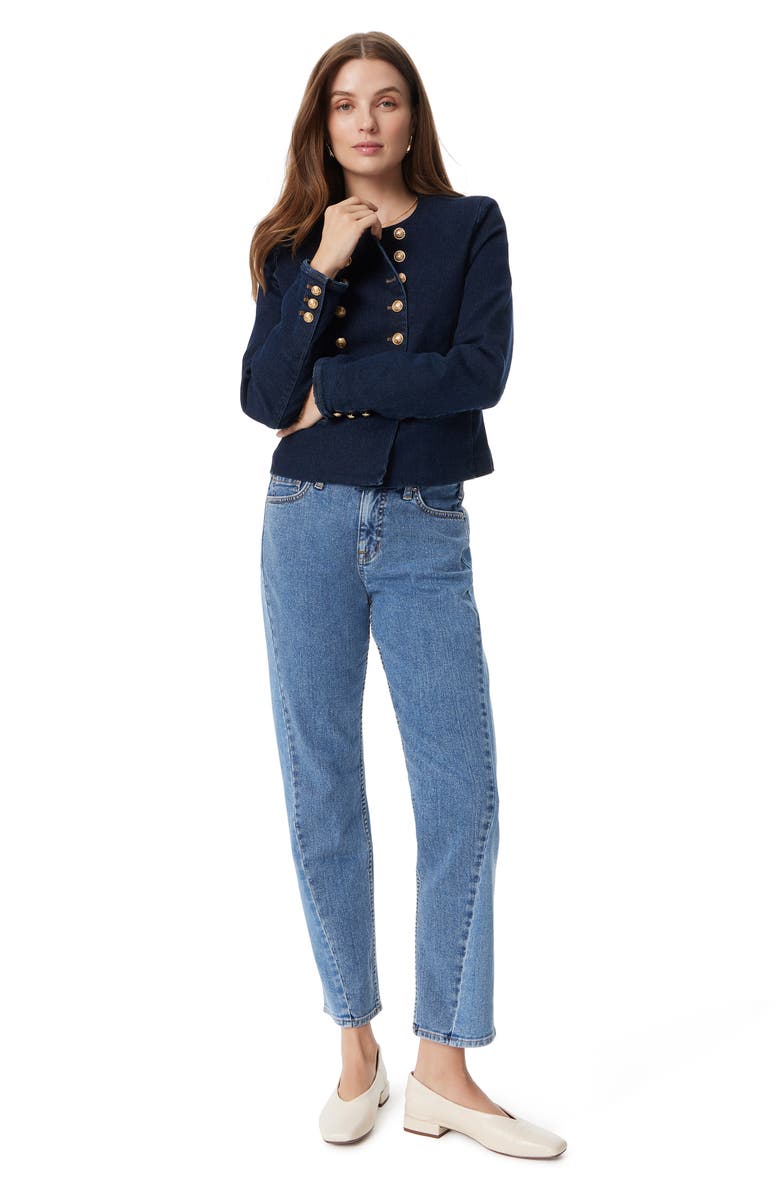 Sam Edelman Fiona Double Breasted Denim Jacket, Alternate, color, 