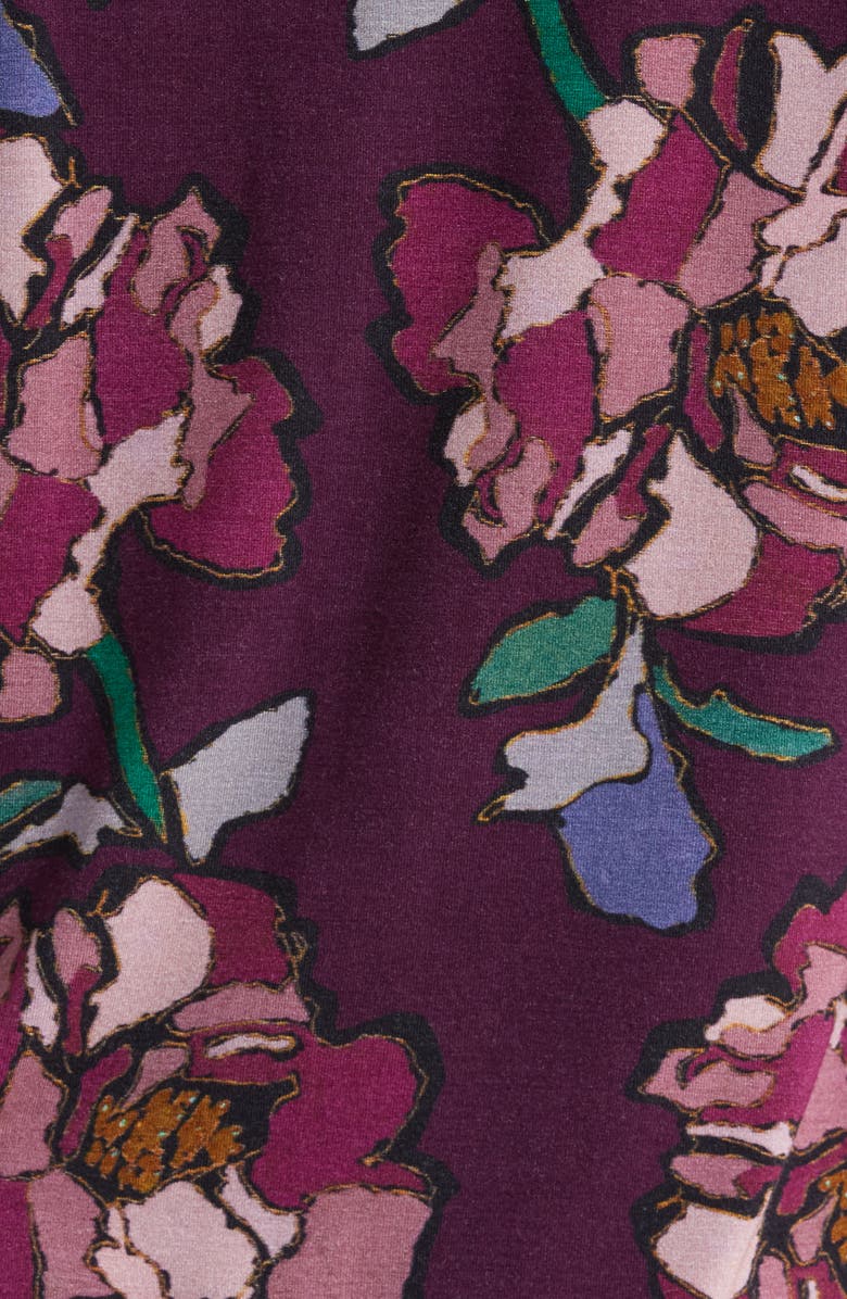 Alivia Alicia Print Short Pajamas, Alternate, color, Stained Glass Floral Cranberry