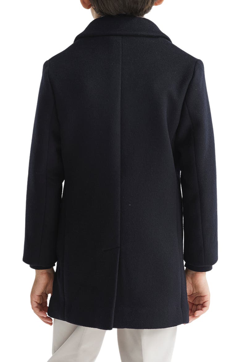 Kids' Gable Jr. Wool Blend Overcoat, Alternate, color, NAVY