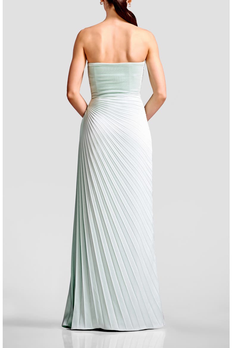 Kinley Accordion Pleat Strapless Evening Gown, Alternate, color, MINT