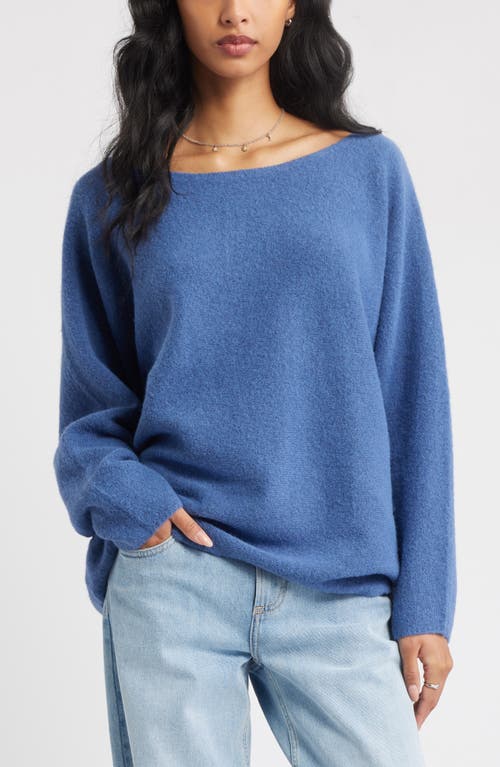 Bp. Lofty Boat Neck Oversize Sweater In Blue