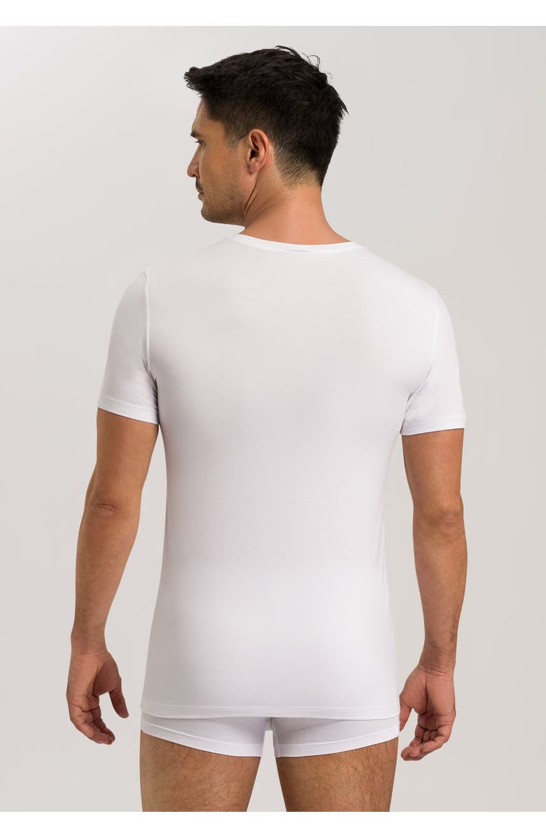 Hanro Cotton Superior Fitted V-Neck Cotton T-Shirt, Alternate, color, White