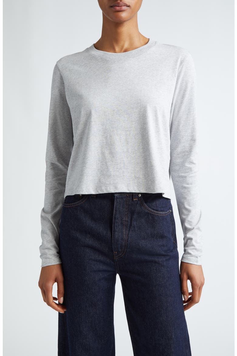 Masal Long Sleeve Cotton T-Shirt, Main, color, GREY MELANGE