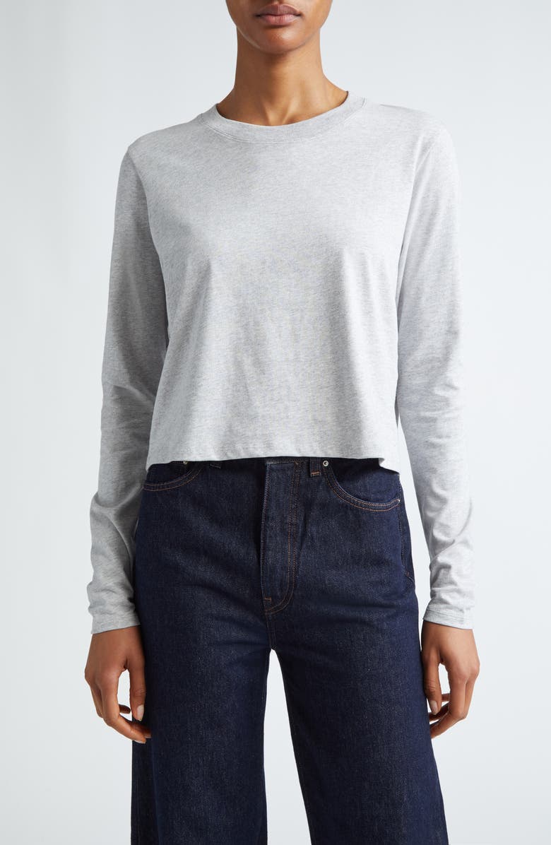 LOULOU DE SAISON Masal Long Sleeve Cotton T-Shirt, Main, color, Grey Melange