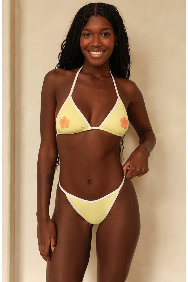 Mako Triangle Bikini Top, Alternate, color, Banana Bay