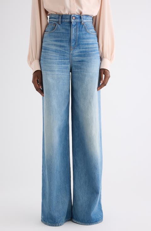 High Waist Wide Leg Jeans (Dream Blue)