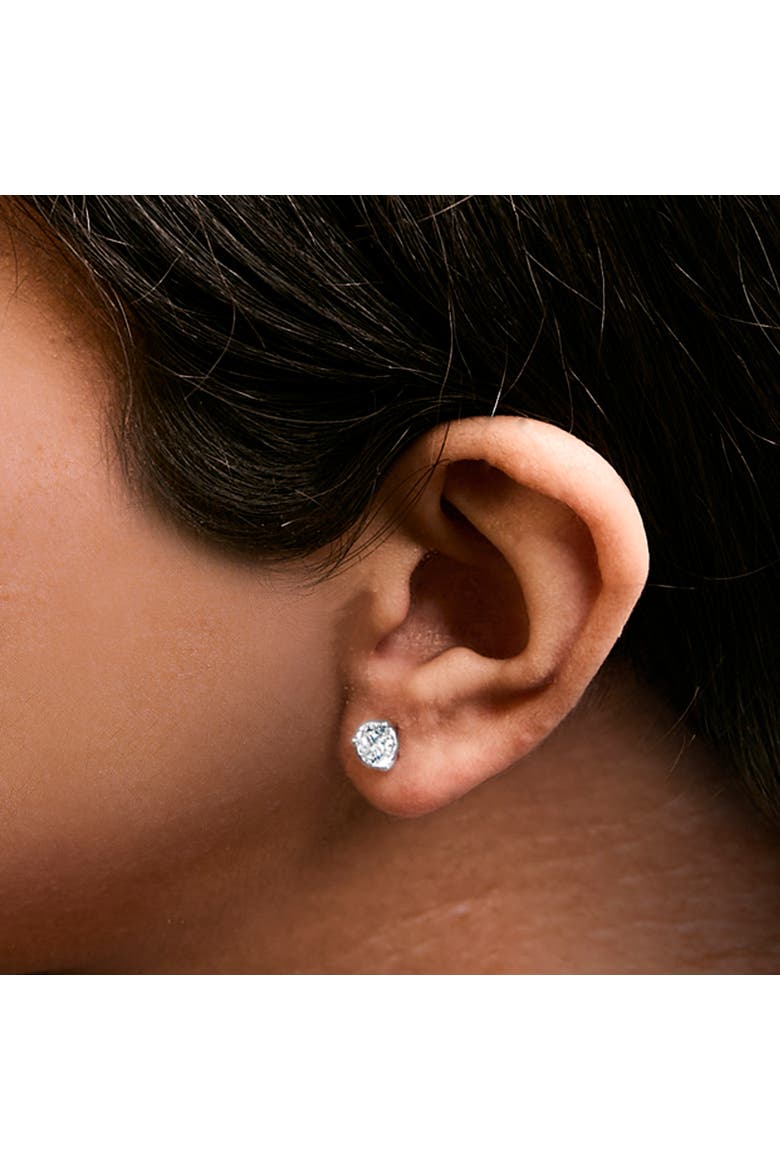 14K White Gold 3.0 Cttw 3-Prong Martini Set Lab Grown Diamond Solitaire Stud Earrings, Alternate, color, White Gold
