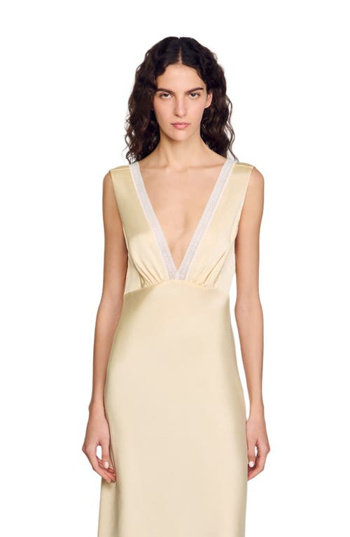 Sandro Satin Effect Maxi Dress