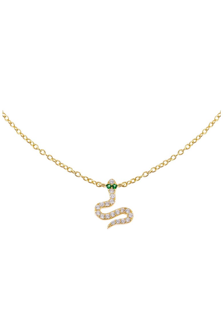 Adina's Jewels Pavé Snake Charm Choker, Main, color, GOLD