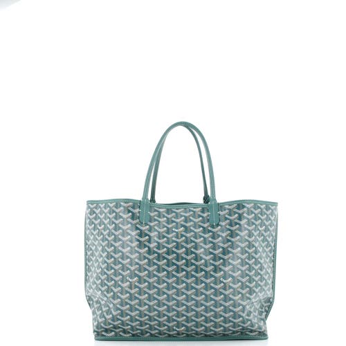 Pre-owned Goyard  Goyard Anjou Reversible Tote Coated Canvas Pm In Green