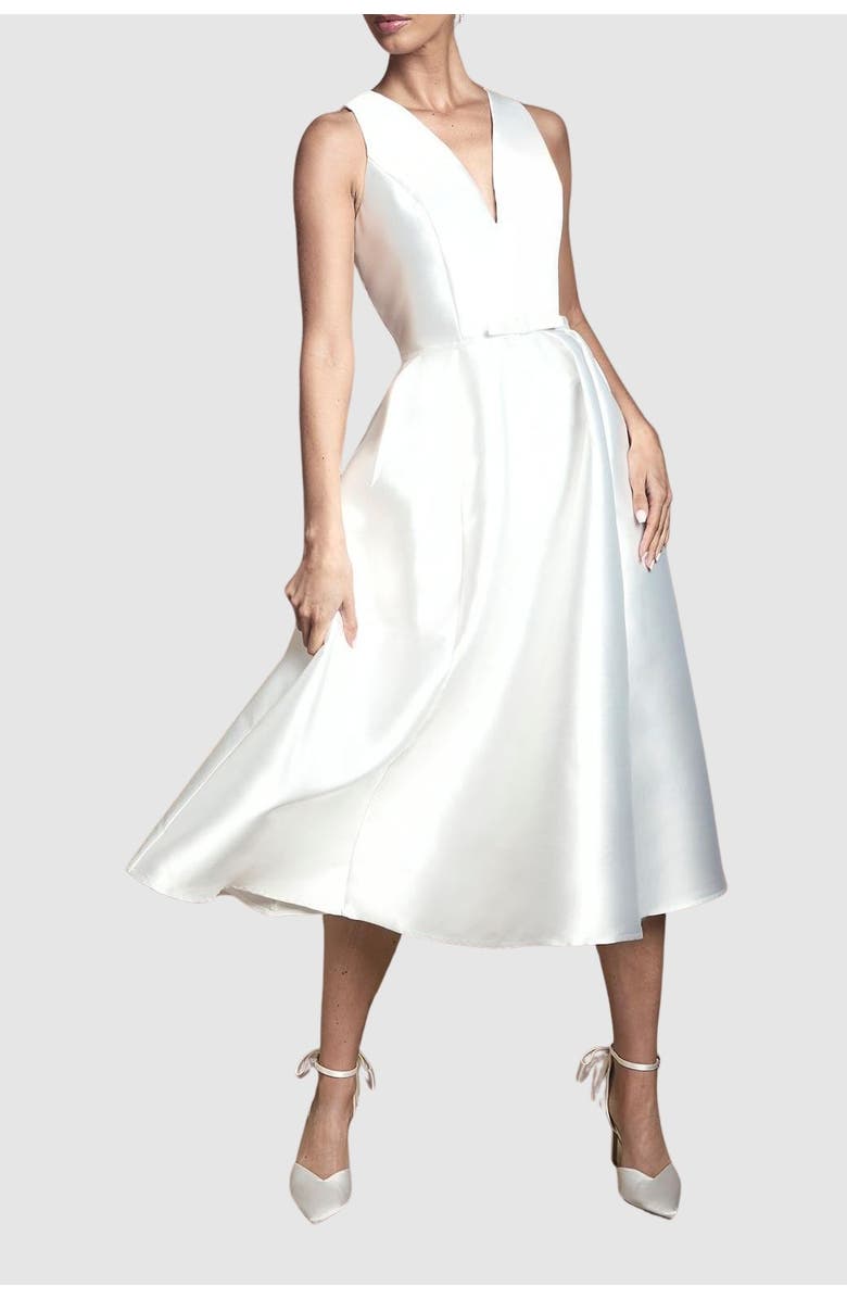 Coast Midi Wedding Dress With Pockets, Alternate, color, Ivory