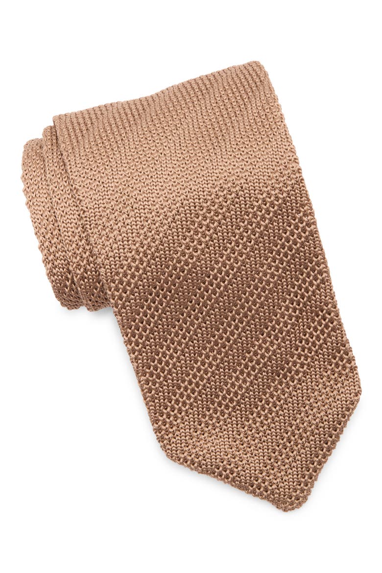 Stanley Solid Knit Tie, Main, color, TAN