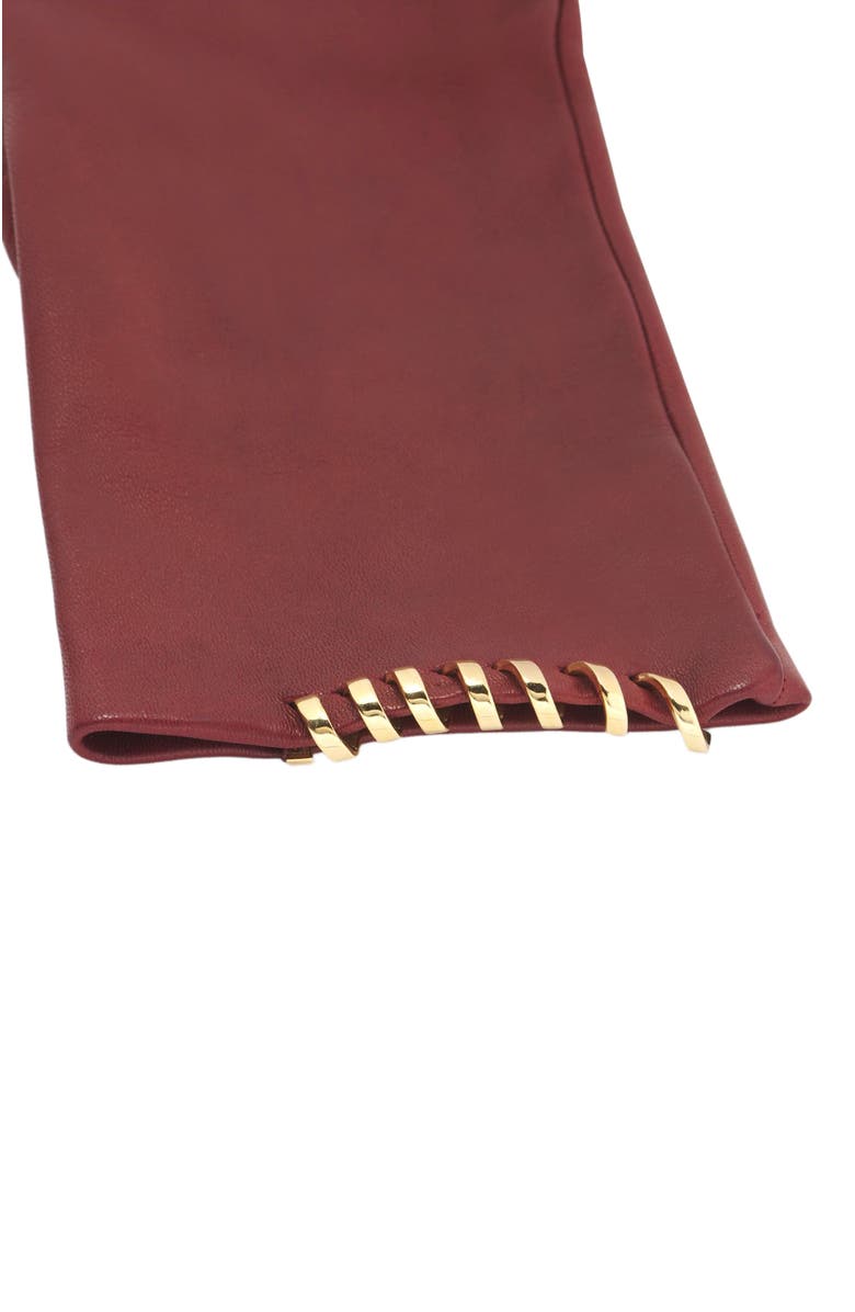 Lanvin Melodie Leather Gloves By Lanvin, Alternate, color, Burgundy