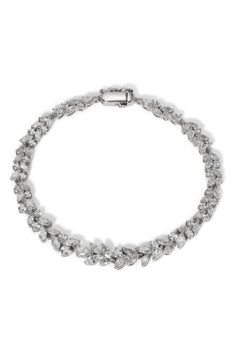 Cubic Zirconia Cluster Bracelet