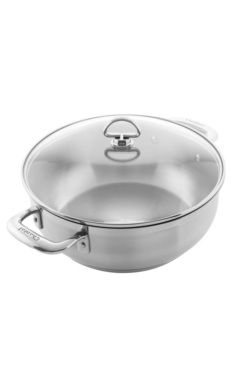 CHANTAL Induction 21 Steel 5 qt. Chef's Pan w/ Glass Lid, Alternate, color, Silver