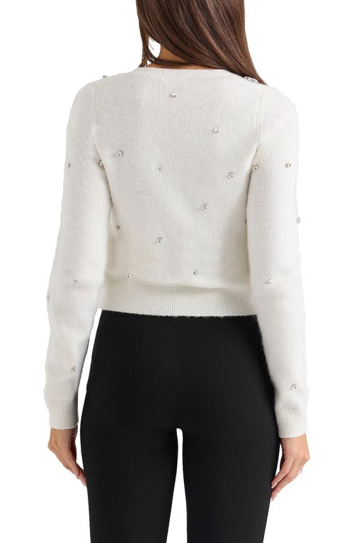 House Of Cb Beaubella Embellished Cardigan In Ivory