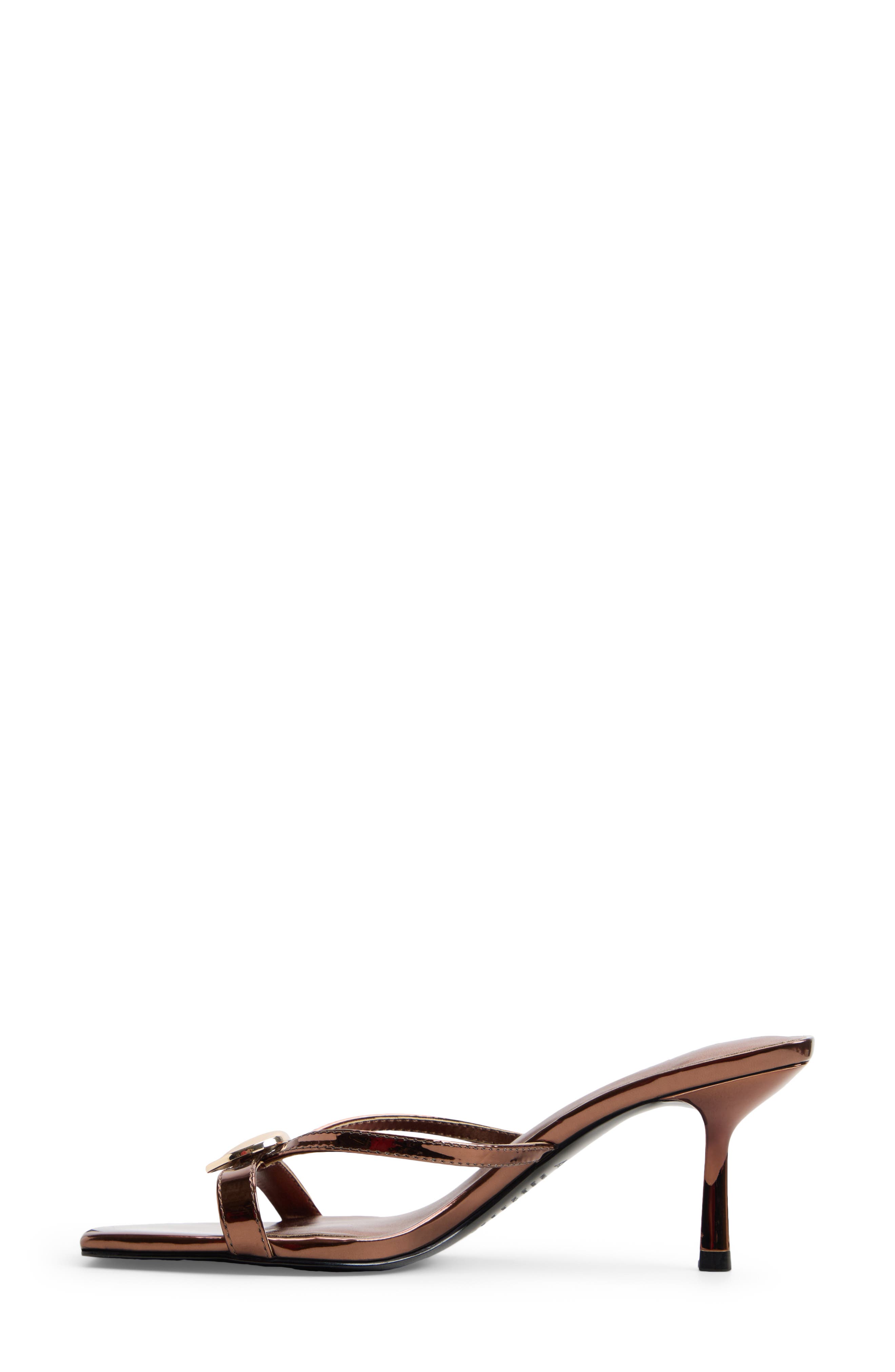 Loreine Slide Sandal, Alternate, color, BRONZE SYNTHETIC MIRROR
