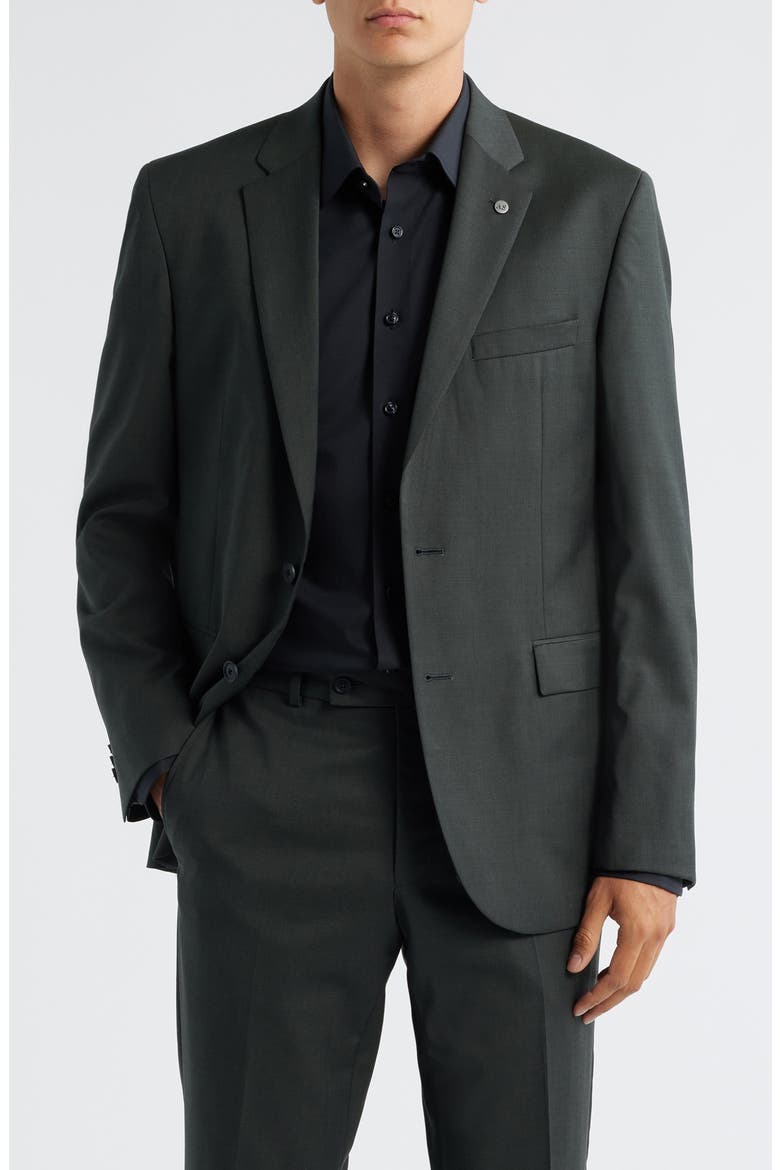 Ross Slim Fit Olive Green Stretch Wool Twill Suit, Alternate, color, OLIVE