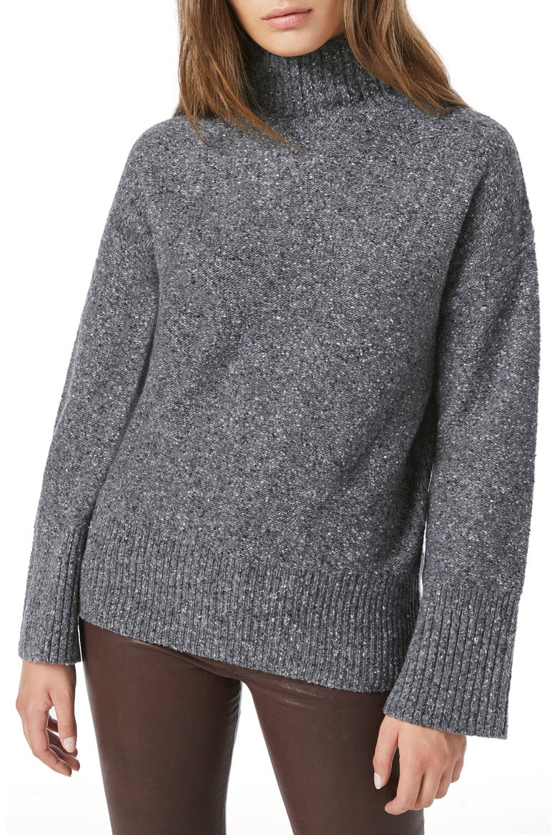 High/Low Turtleneck Sweater, Main, color, CHARCOAL MULTI