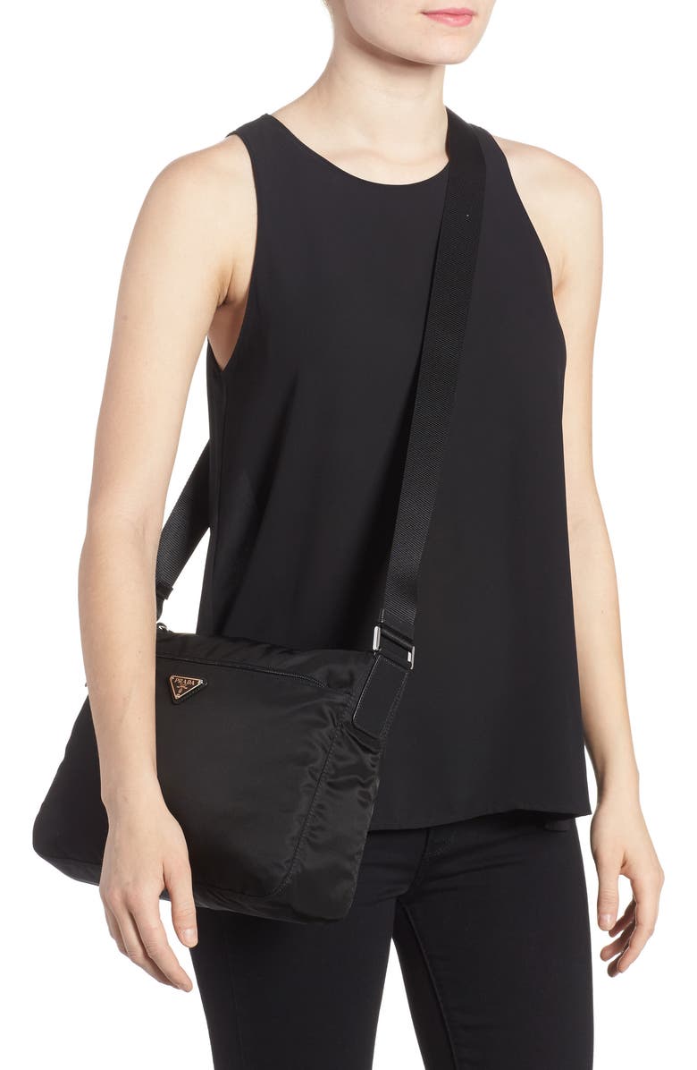 Prada Large Nylon Crossbody Bag, Alternate, color,