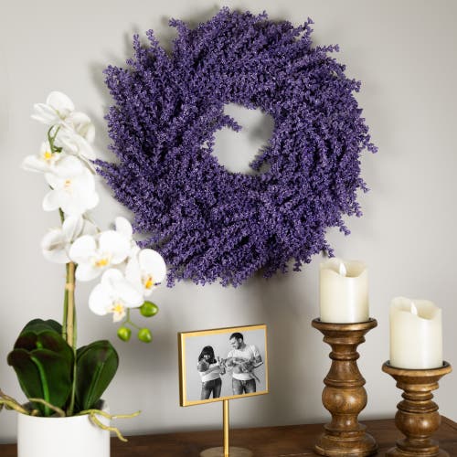 Northlight 28in Lavender Artificial Floral Spring Wreath In Purple