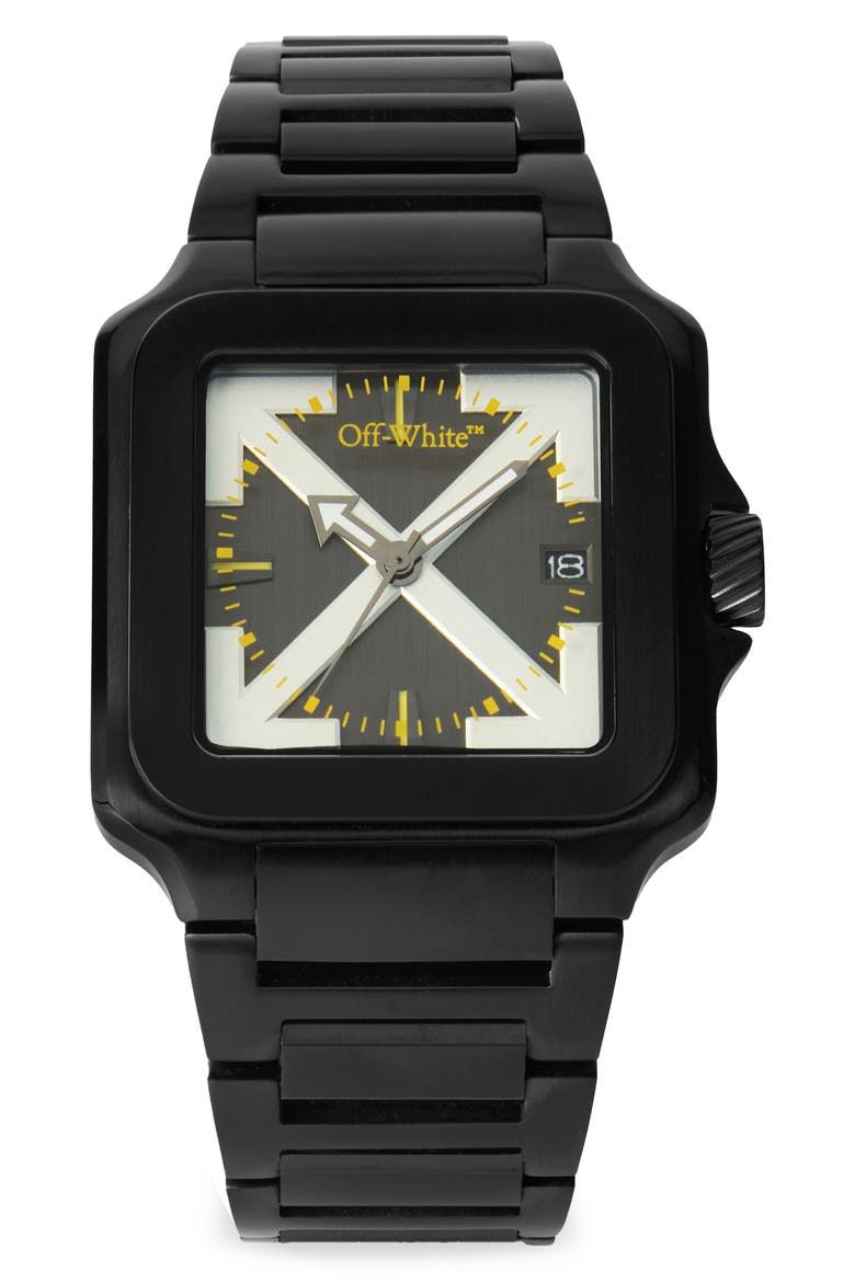 Proto Layer Quartz Bracelet Watch, 38mm x 46.5mm, Main, color, IP BLACK