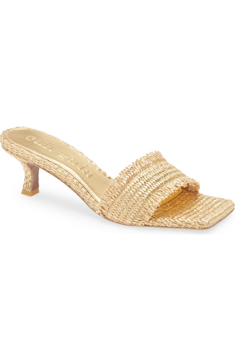 Cult Gaia Ada Straw Slide Sandal, Main, color, Gold