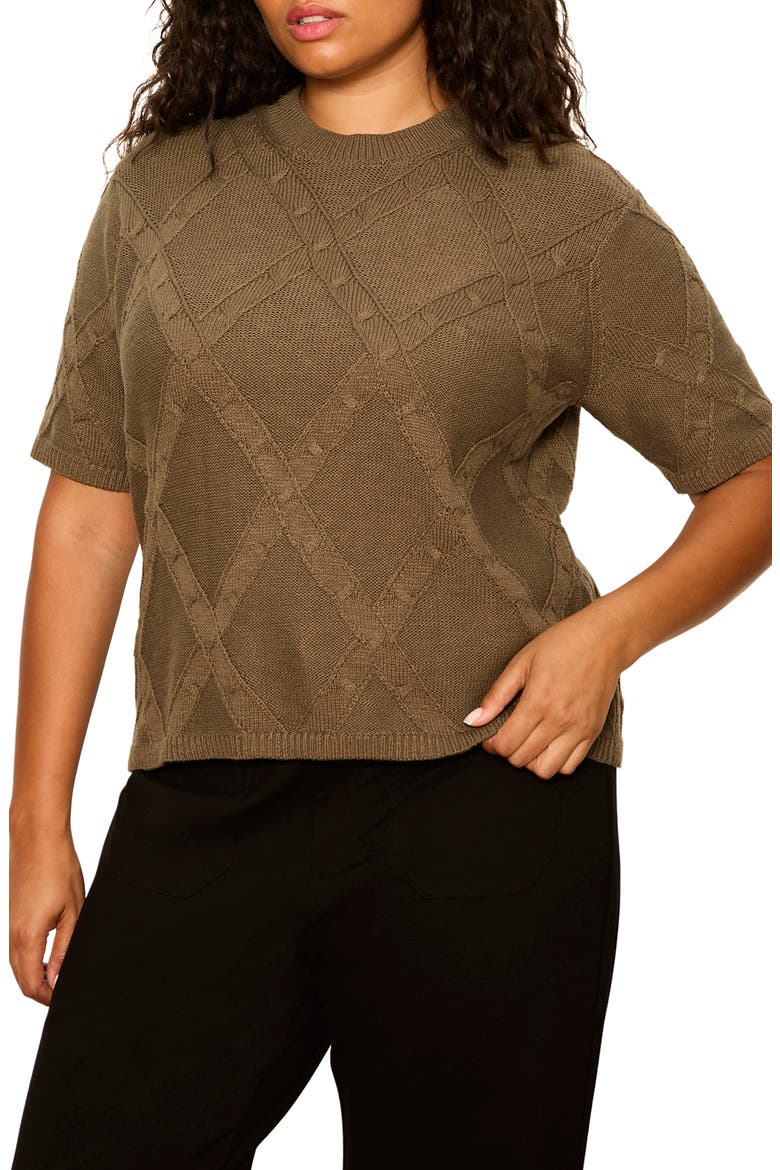 Perfect Short Sleeve Sweater, Alternate, color, FOREST GREEN