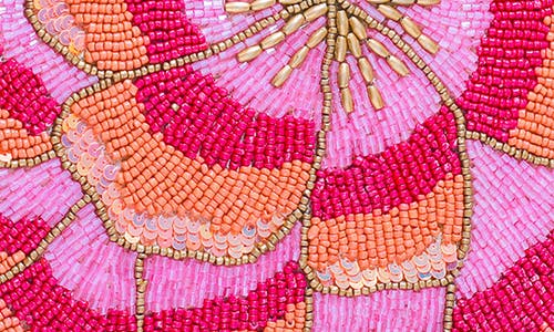 Tiramisu The Peony Sunset Beaded Placemat In Pink