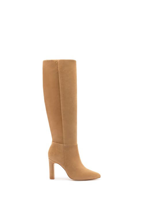 Larroude Cindy Suede Knee Boots In Peanut