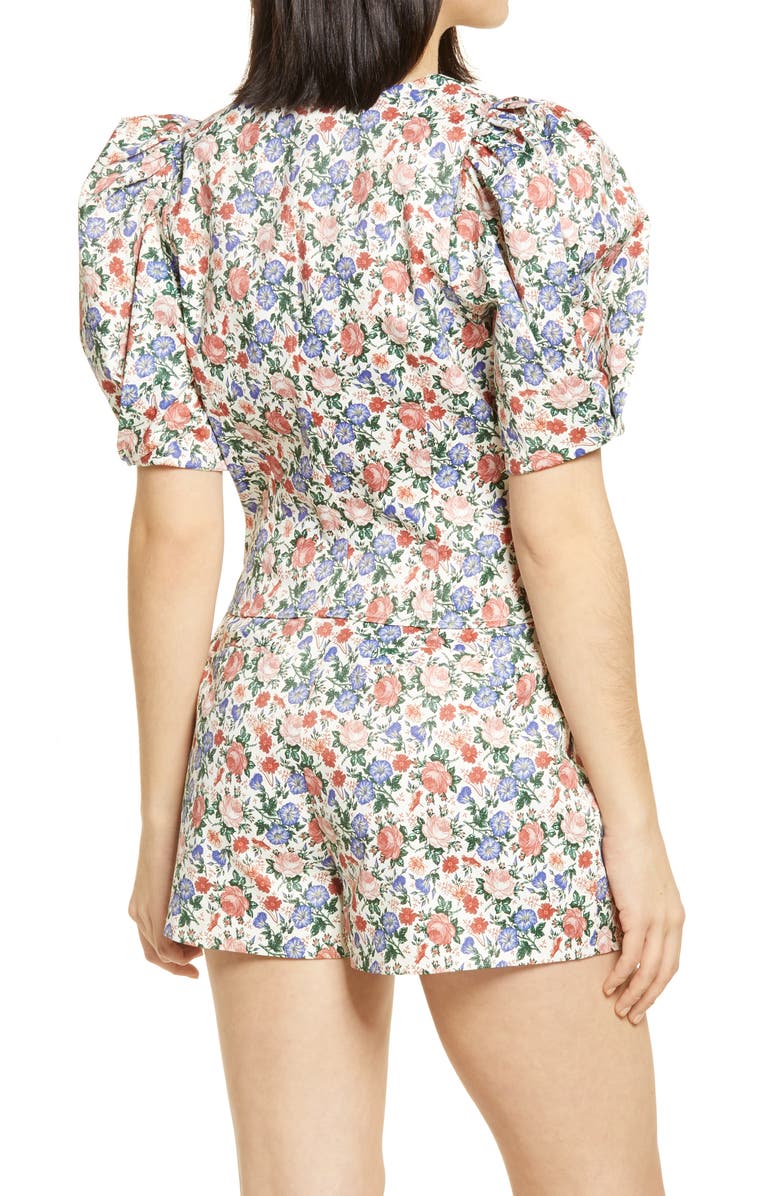 Endless Rose Floral Print V-Neck Top, Alternate, color, 