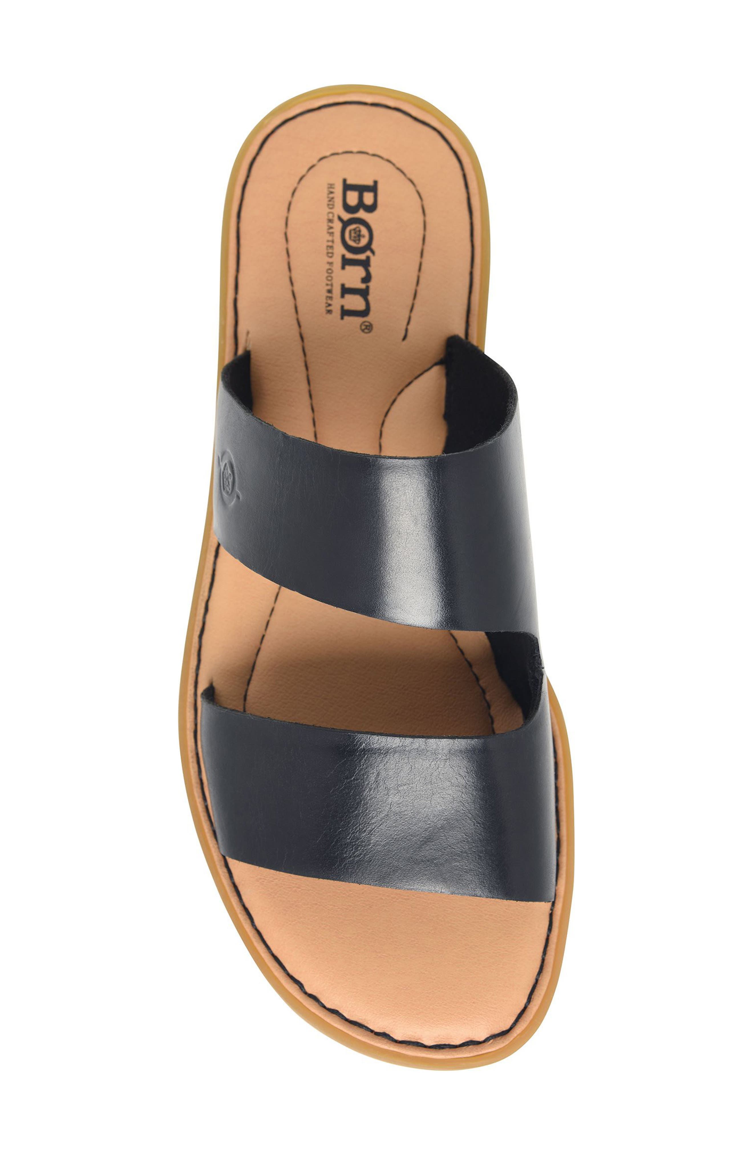Børn Mika Sandal, Alternate, color, Black Leather